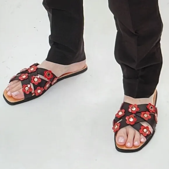 Rachel Comey ACTA SANDAL 🌸 Pink flower flowers Crisscross Size 8 New