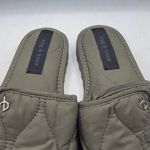 Rag &amp; Bon Eira Slides Womens 8.5 Moss Green Slippers Casual Outdoors Walking