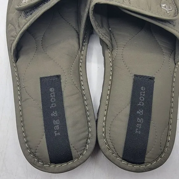 Rag &amp; Bon Eira Slides Womens 8.5 Moss Green Slippers Casual Outdoors Walking