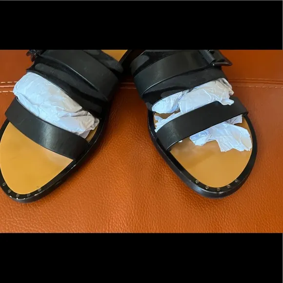 rag &amp; bone black leather  sandals