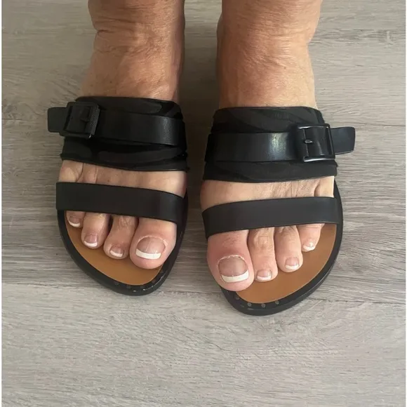 rag &amp; bone black leather  sandals