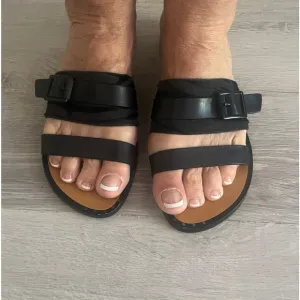 rag &amp; bone black leather  sandals