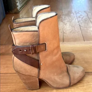 Rag &amp; Bone Kinsey Tan Suede Boots Size 37 US 7