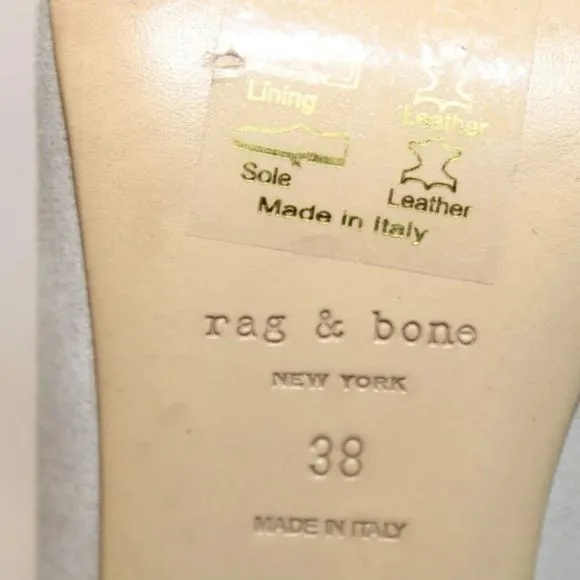 RAG &amp; BONE LIGHT TAUPE SUEDE ANKLE BOOTS CRYSTAL HEEL &amp; ZIPPER