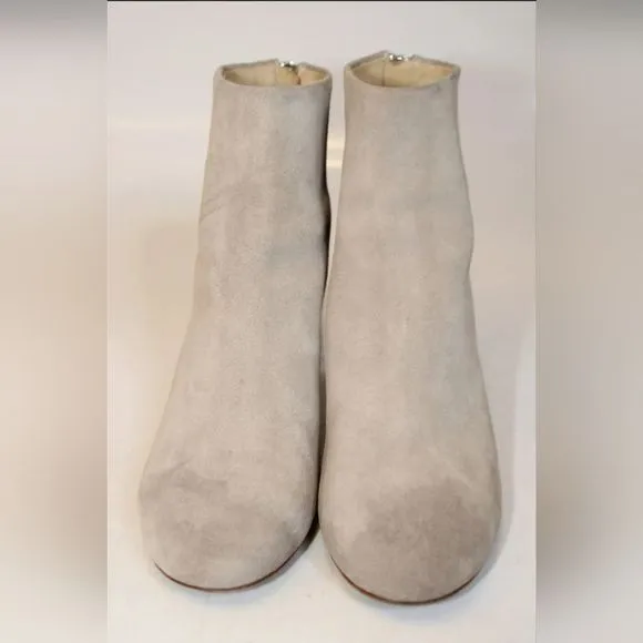 RAG &amp; BONE LIGHT TAUPE SUEDE ANKLE BOOTS CRYSTAL HEEL &amp; ZIPPER