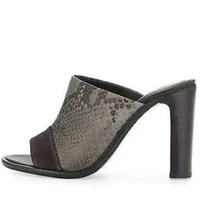 Rag &amp; Bone Python Tristan Suede Snake-embossed Leather Sandals Mules/Sli…