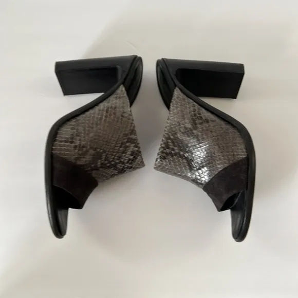 Rag &amp; Bone Python Tristan Suede Snake-embossed Leather Sandals Mules/Sli…