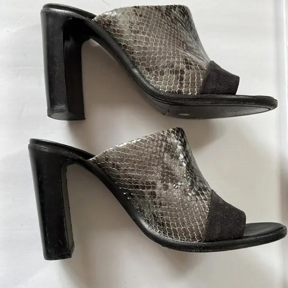 Rag &amp; Bone Python Tristan Suede Snake-embossed Leather Sandals Mules/Sli…