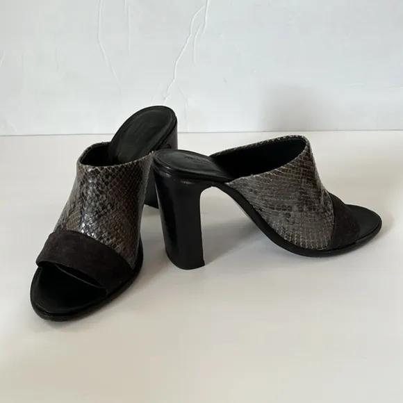 Rag &amp; Bone Python Tristan Suede Snake-embossed Leather Sandals Mules/Sli…