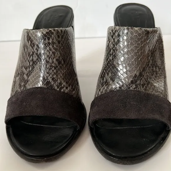 Rag &amp; Bone Python Tristan Suede Snake-embossed Leather Sandals Mules/Sli…