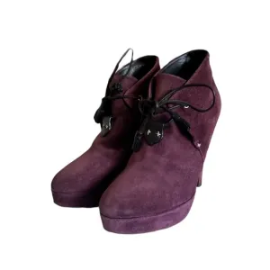Rag &amp; Bone Suede Purple Suede Lace Up Ankle Boots Women's Sz 7 Heels