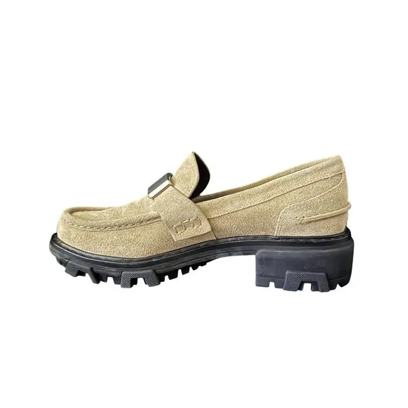 Rag &amp; Bone Suede Shiloh 2.0 Lug Loafer Shoes Women's Lightsand, Size 7.5 NWOB