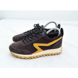 RAG &amp; BONE Women's Retro Runner Brown Yellow Lace Up Sneakers Size 36 US 6 Shoes