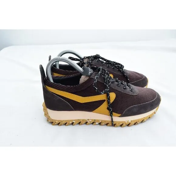RAG &amp; BONE Women's Retro Runner Brown Yellow Lace Up Sneakers Size 36 US 6 Shoes