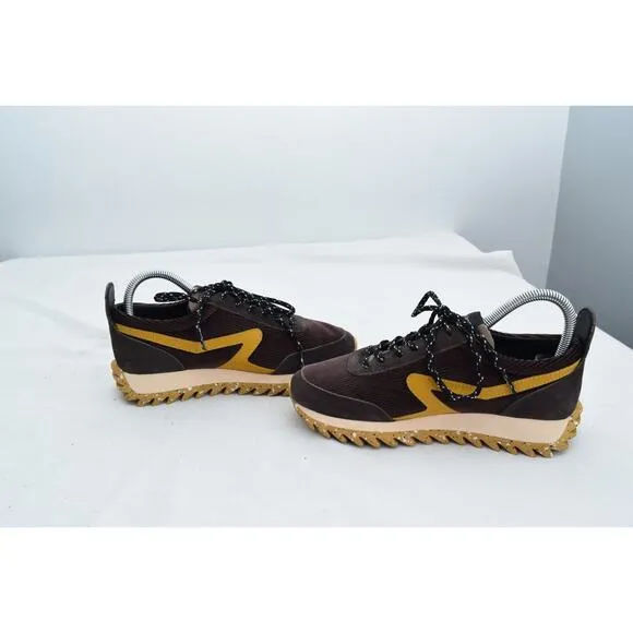 RAG &amp; BONE Women's Retro Runner Brown Yellow Lace Up Sneakers Size 36 US 6 Shoes