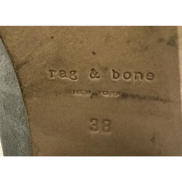 Rag &amp; Bone Womens Sz 38 (US Sz 7.5) Gray Leather Heeled Ankle Boots Suede Bootie