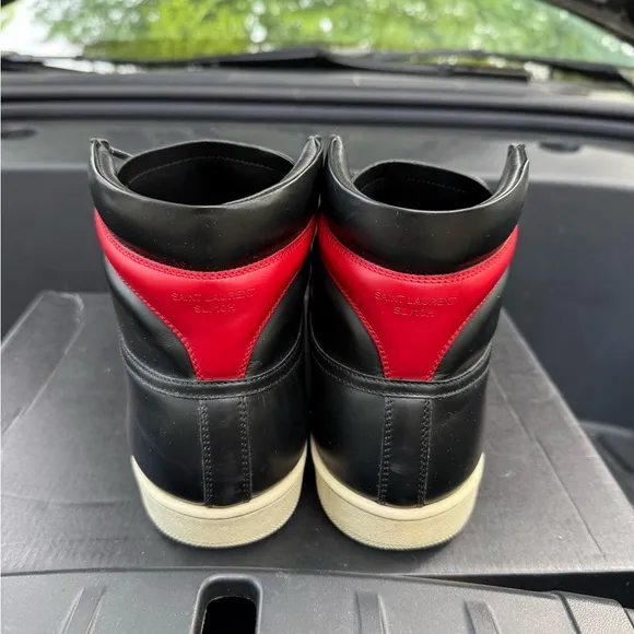 Ralph Lauren Men's Black and Red High-Top Sneakers