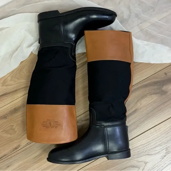 Ralph Lauren Purple label Collection Rubber and Leather Rain Boot 9.5﻿﻿﻿﻿﻿﻿