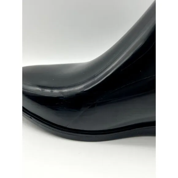 Ralph Lauren Tally Bo Rai Black Rubber Ankle Rain Booties Boots Shoes 15502 7B