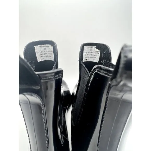 Ralph Lauren Tally Bo Rai Black Rubber Ankle Rain Booties Boots Shoes 15502 7B