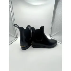 Ralph Lauren Tally Bo Rai Black Rubber Ankle Rain Booties Boots Shoes 15502 7B