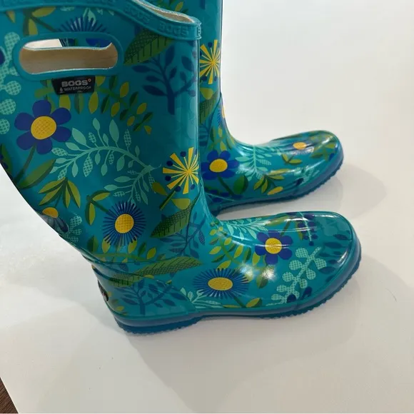 Rare Bogs Women’s Size 10 Waterproof Floral Print Rubber Rain Boots Spring