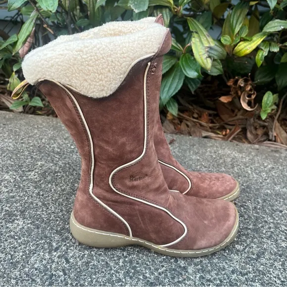 RARE Dr. Martens SAMPLE 2005 Brown Suede Sherpa Lined Boots