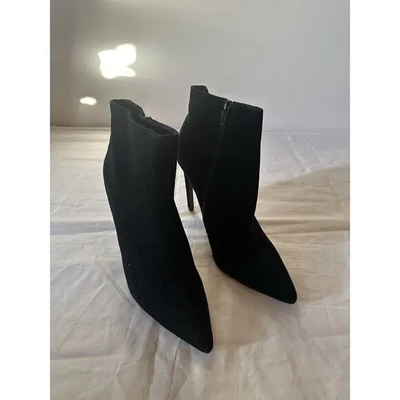 RAYE Congo Boots Black Sued Leather Heels