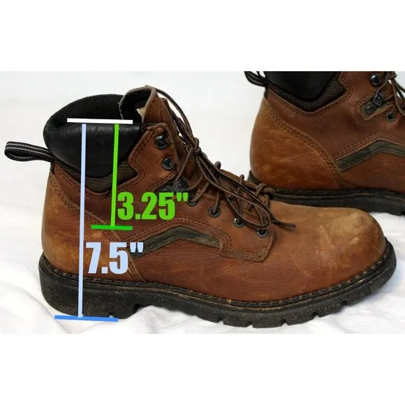 Red Wing Work Boots Mens 11 Leather Steel Toe ANSI Brown Rubber Sole 2226 Laces