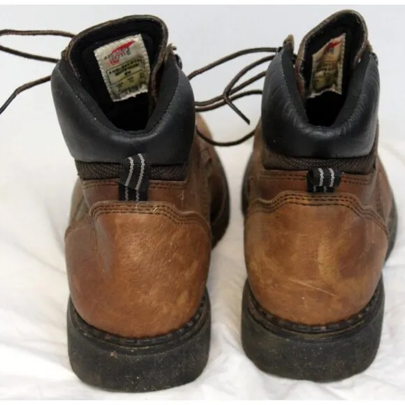 Red Wing Work Boots Mens 11 Leather Steel Toe ANSI Brown Rubber Sole 2226 Laces