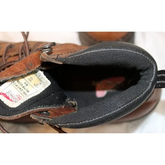 Red Wing Work Boots Mens 11 Leather Steel Toe ANSI Brown Rubber Sole 2226 Laces