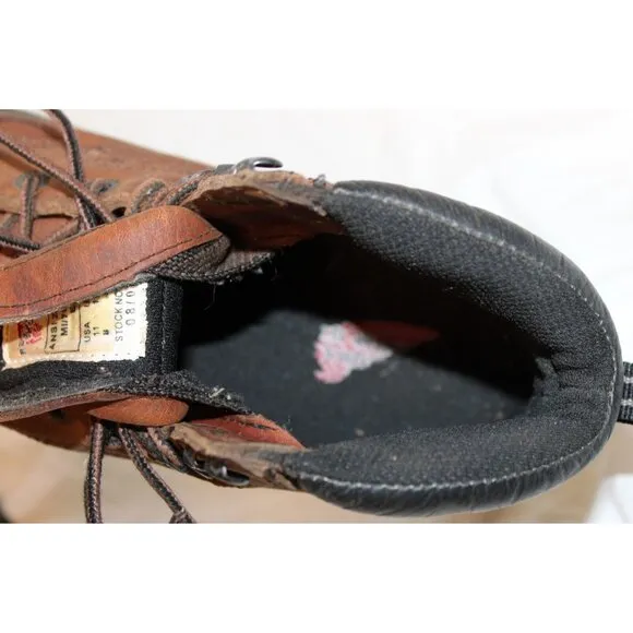 Red Wing Work Boots Mens 11 Leather Steel Toe ANSI Brown Rubber Sole 2226 Laces