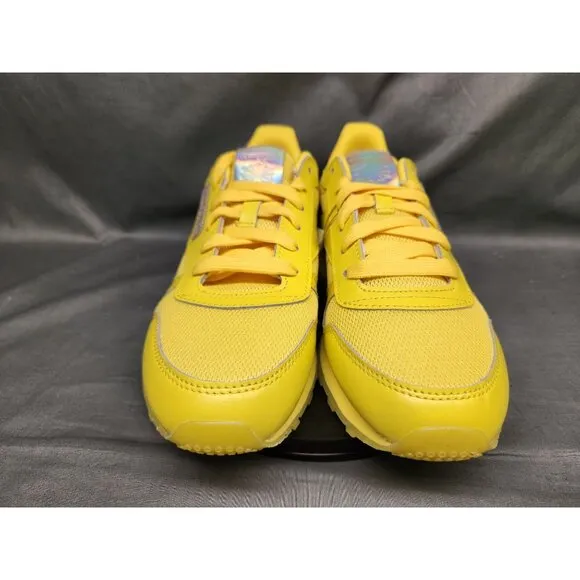 Reebok Girls Classic Leather Casual Sneakers Yellow Silver Size 6 NEW NO BOX!