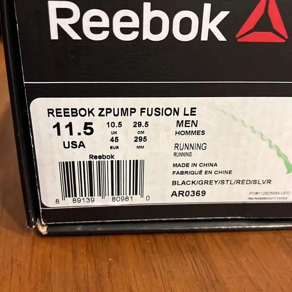 Reebok ZPump Fusion LE The Pump shoes sneakers new AR0369 Mens Size 11.5