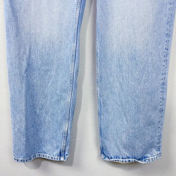 Reformation Jeans Preston Baggy High Rise Straight Leg Size 30 Light Wash Denim