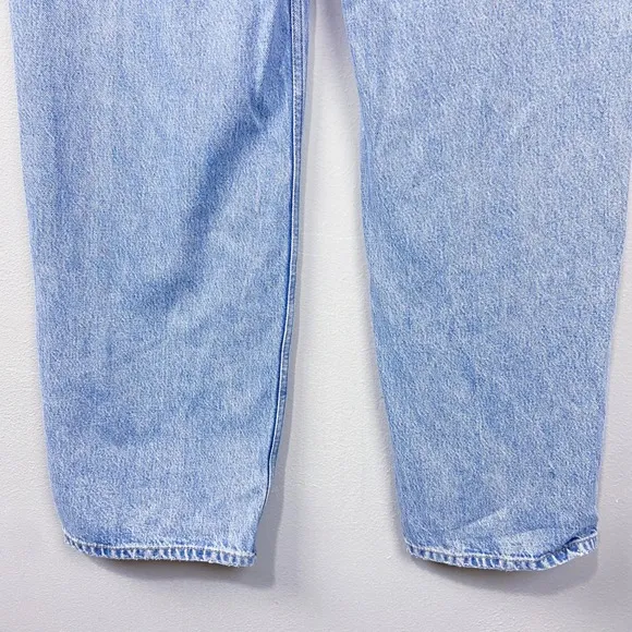 Reformation Jeans Preston Baggy High Rise Straight Leg Size 30 Light Wash Denim