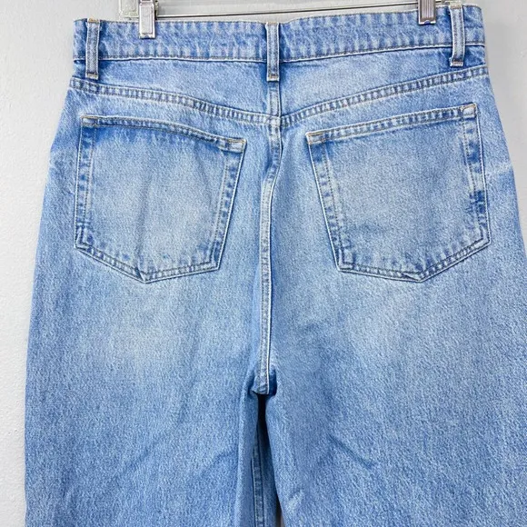 Reformation Jeans Preston Baggy High Rise Straight Leg Size 30 Light Wash Denim