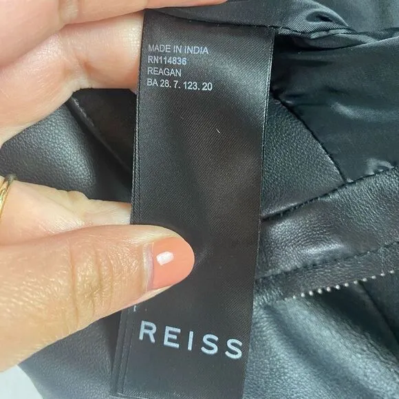 REISS Reagan Leather Pencil Skirt