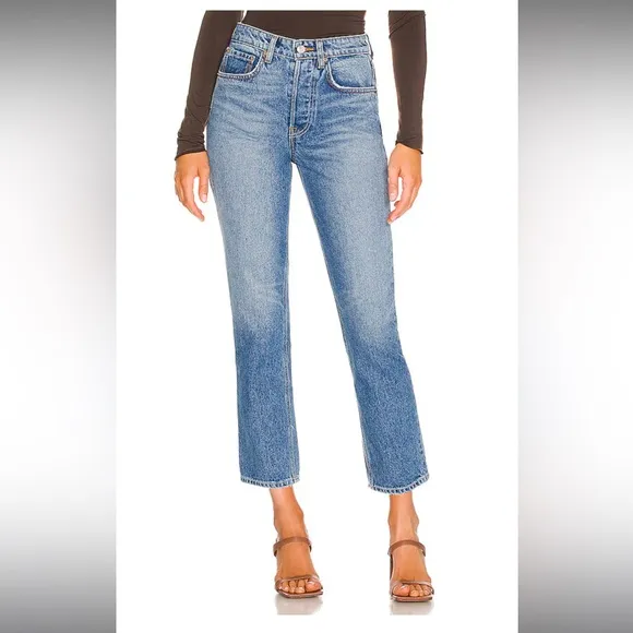 Revolve GRLFRND Karolina High Rise Straight Crop in Long Island