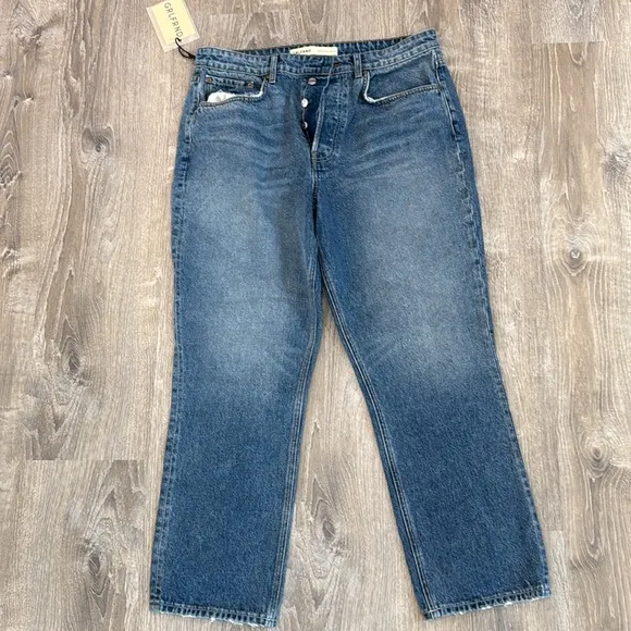 Revolve GRLFRND Karolina High Rise Straight Crop in Long Island