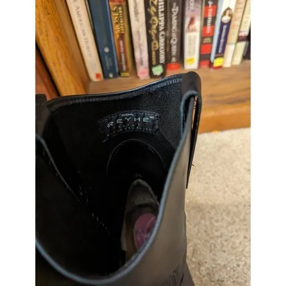reyme black cowboy boots sz 6 mens excellent condition rubber soles