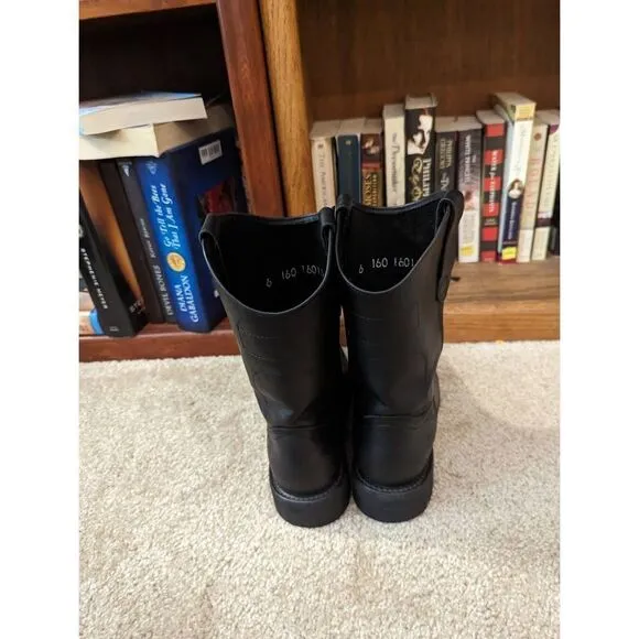 reyme black cowboy boots sz 6 mens excellent condition rubber soles