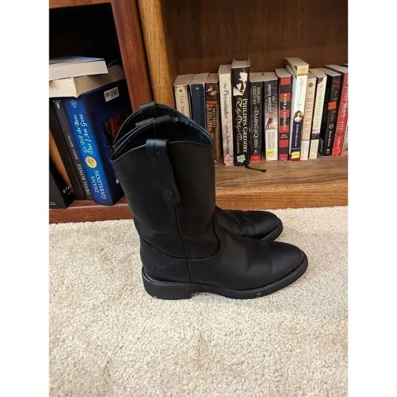 reyme black cowboy boots sz 6 mens excellent condition rubber soles