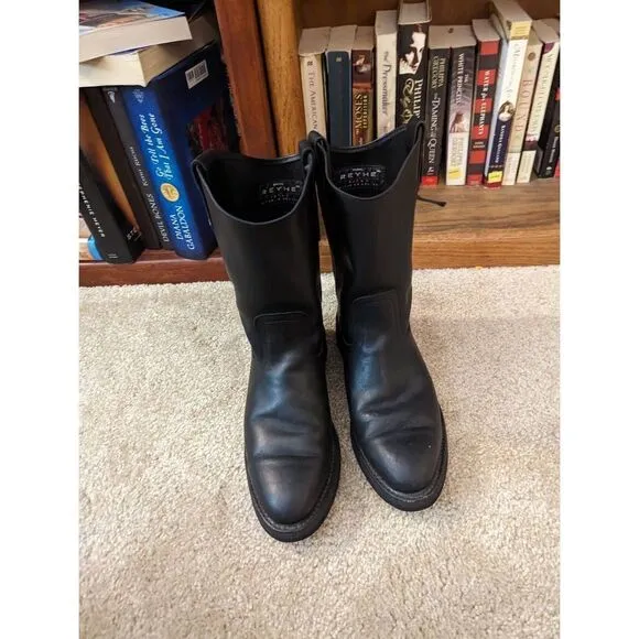 reyme black cowboy boots sz 6 mens excellent condition rubber soles