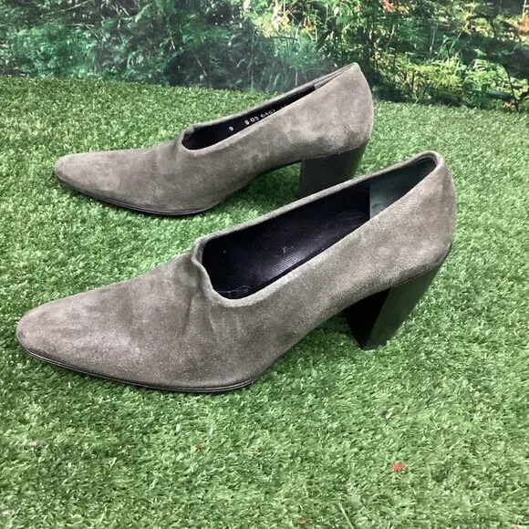 Robert Clergerie Gray Suede Heeled Shoes 9