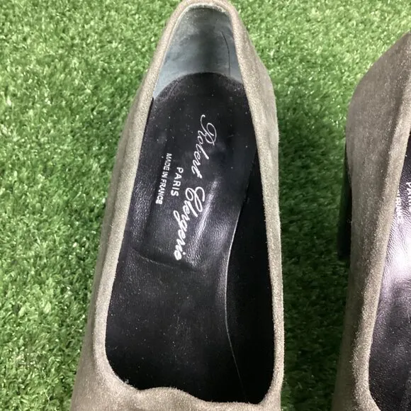 Robert Clergerie Gray Suede Heeled Shoes 9