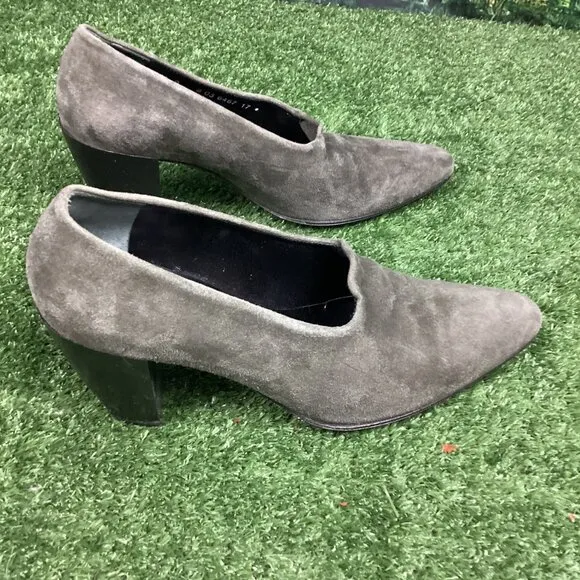 Robert Clergerie Gray Suede Heeled Shoes 9