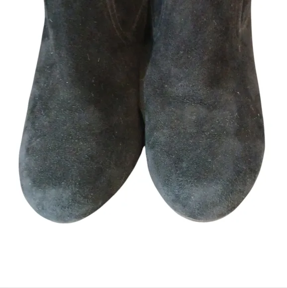 Rockport Black Suede Knee High Boots Women's Tall Black Wedge Boots size 5
