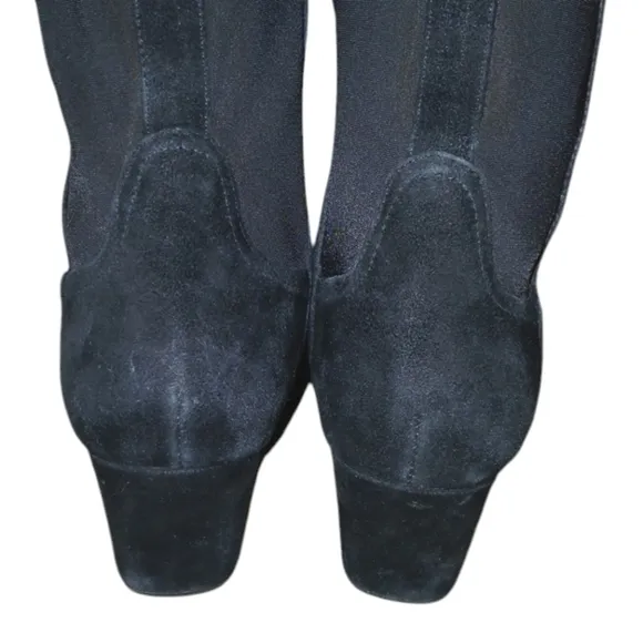 Rockport Black Suede Knee High Boots Women's Tall Black Wedge Boots size 5