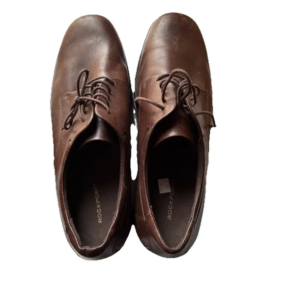 Rockport Dark Brown Mens Leather Shoe, Size 15 M US